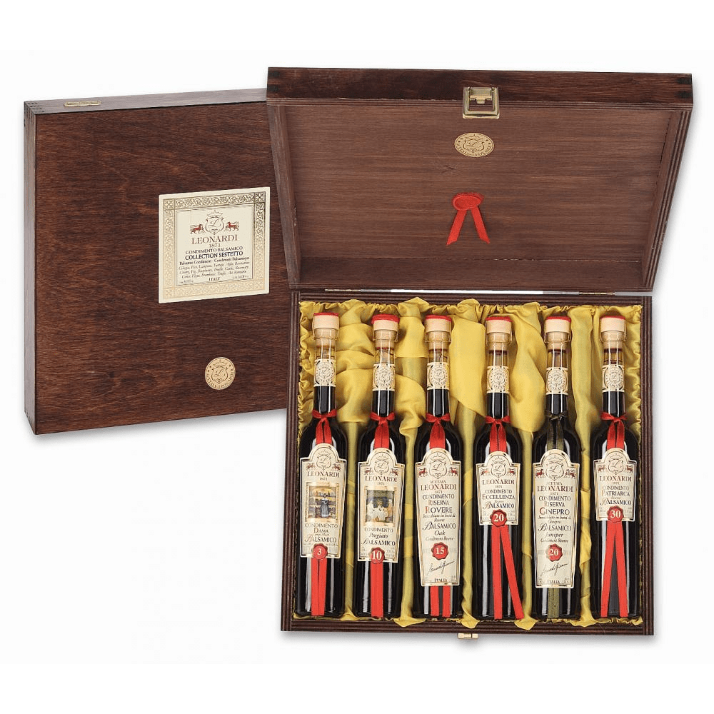 Leonardi Dark Balsamic Condiments Elite Wood Collection 6x100ml