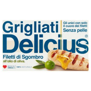 Delicius Grilled Mackerel in Olive Oil Tin 90g