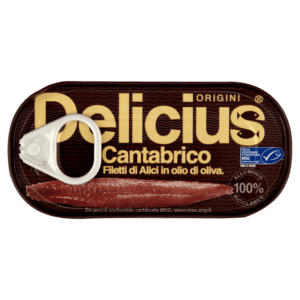 Delicius Cantabrian Anchovy Fillets in Olive Oil Tin 28g
